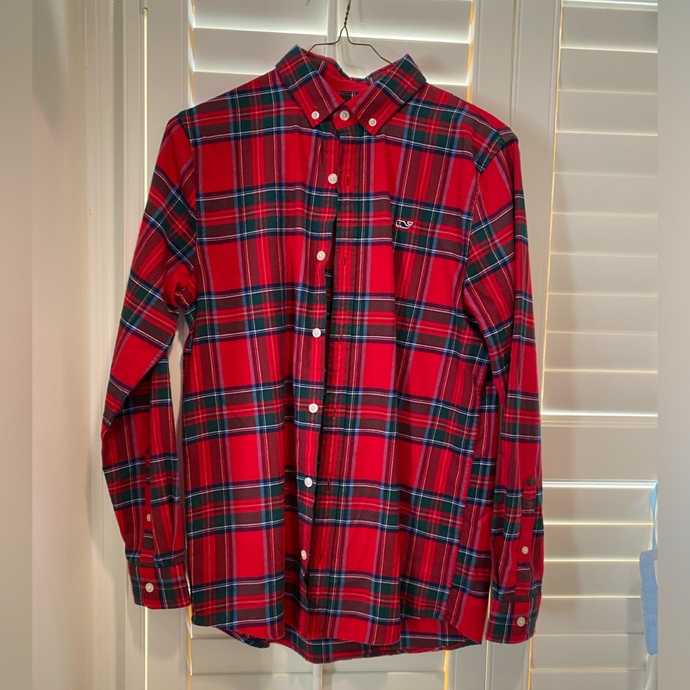 Boys Holiday Plaid Button Down Shirt